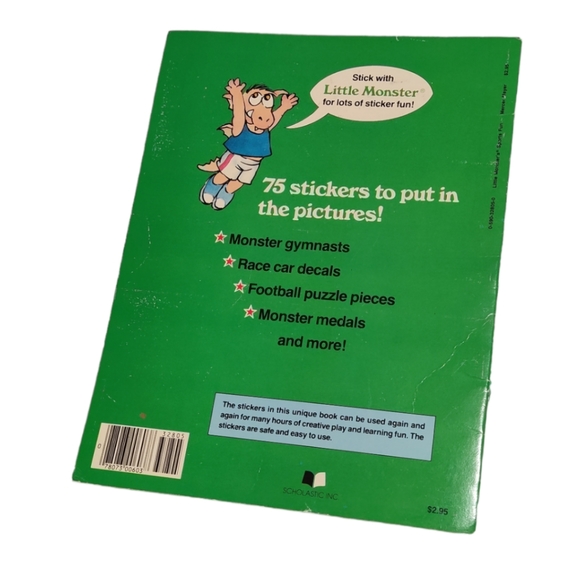 Vintage 1984 Mercer Mayer Little Monster's "Sports Fun" 75 Sticker Book- Unused - Picture 2 of 11